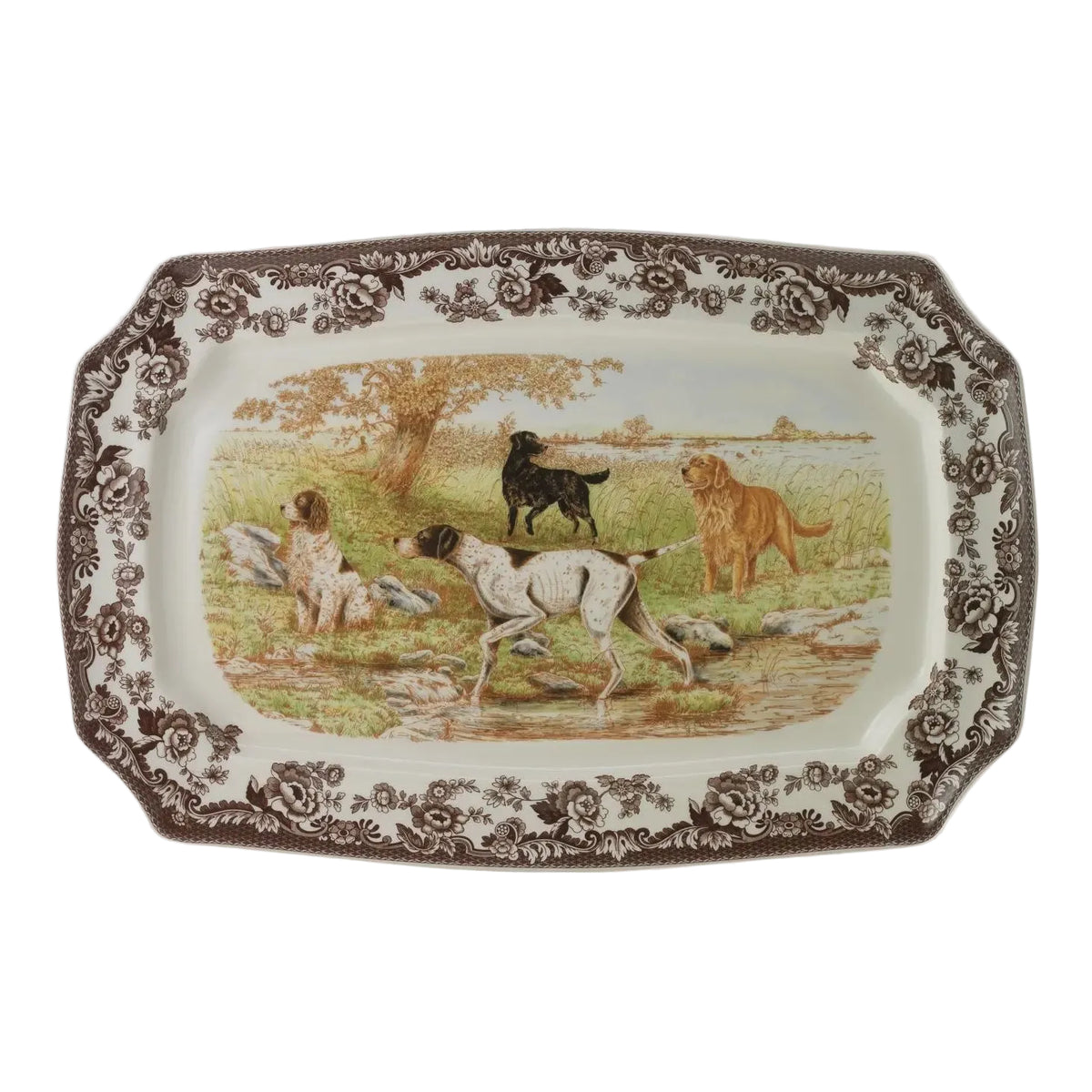 Spode Woodland Rectangular Platter 17.5" (All Dogs)