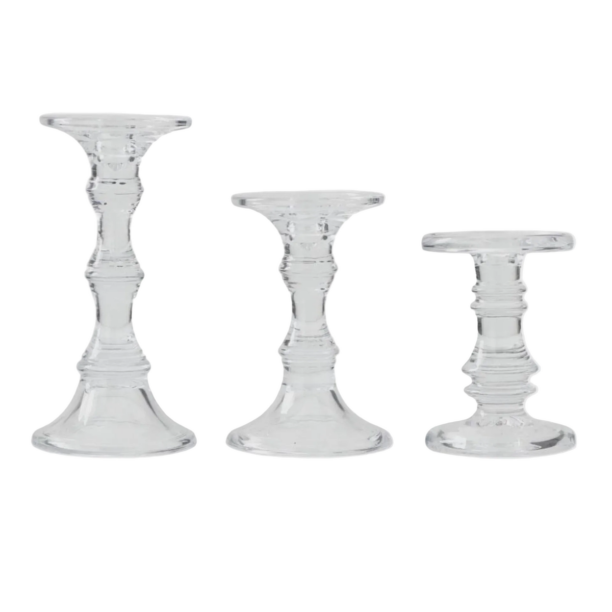 Short Glass Candleholders | 3 Sizes