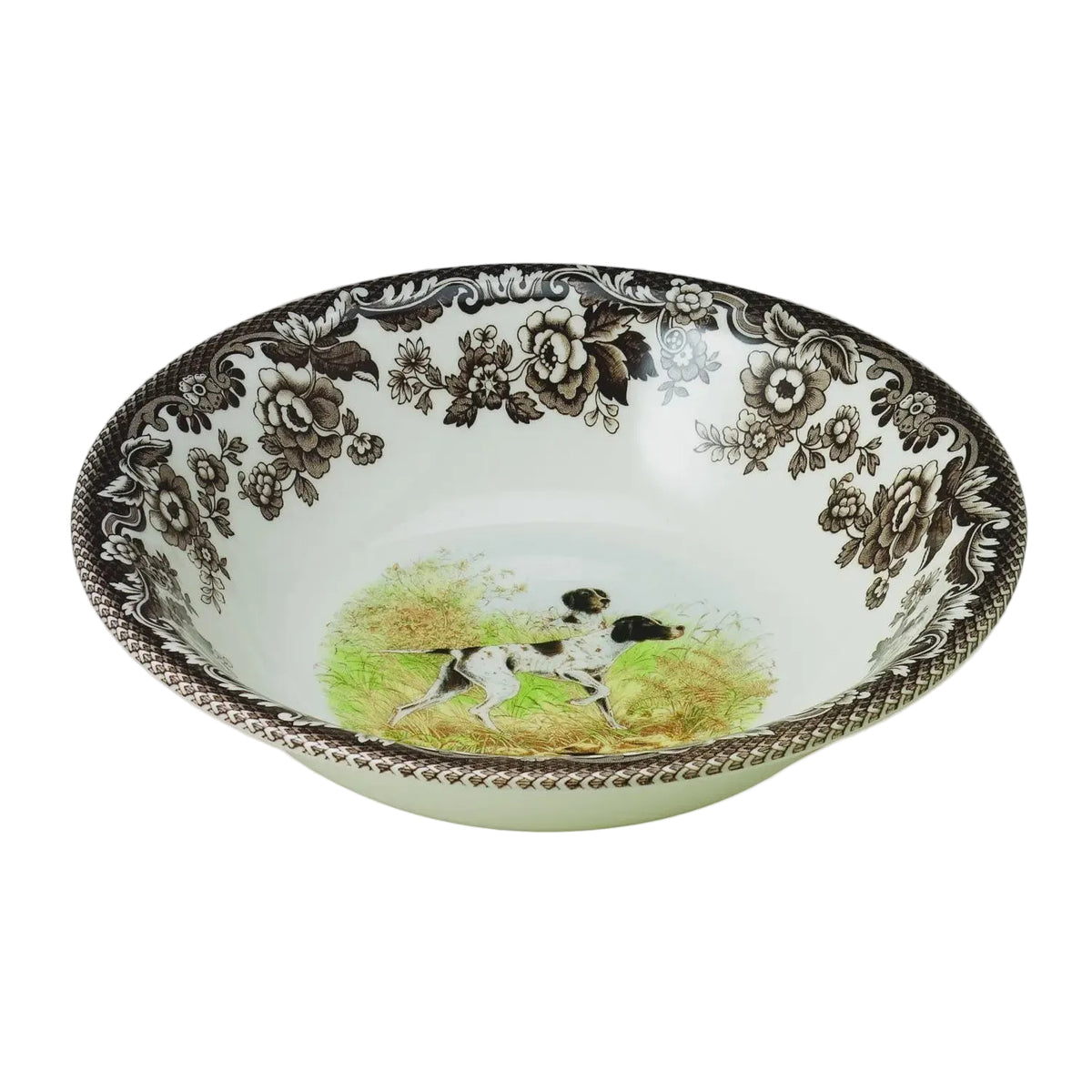 Spode Woodland Ascot Cereal Bowl – 8" (Flat Coated Pointer)