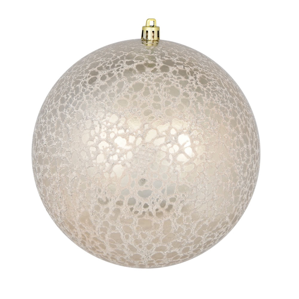 6" Champagne Crackle Ball Ornament