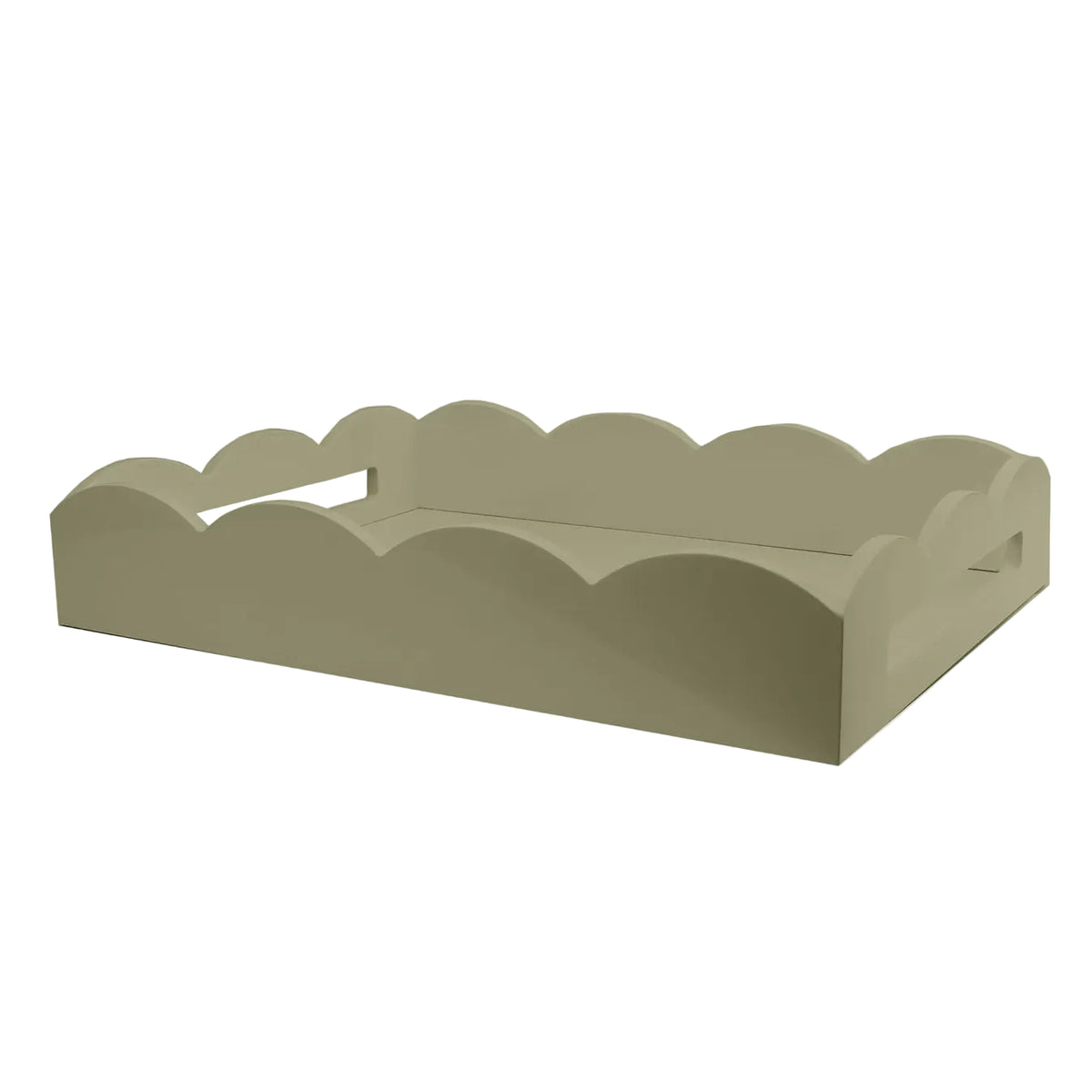 Large Lacquered Scallop Ottoman Tray - Chiffon