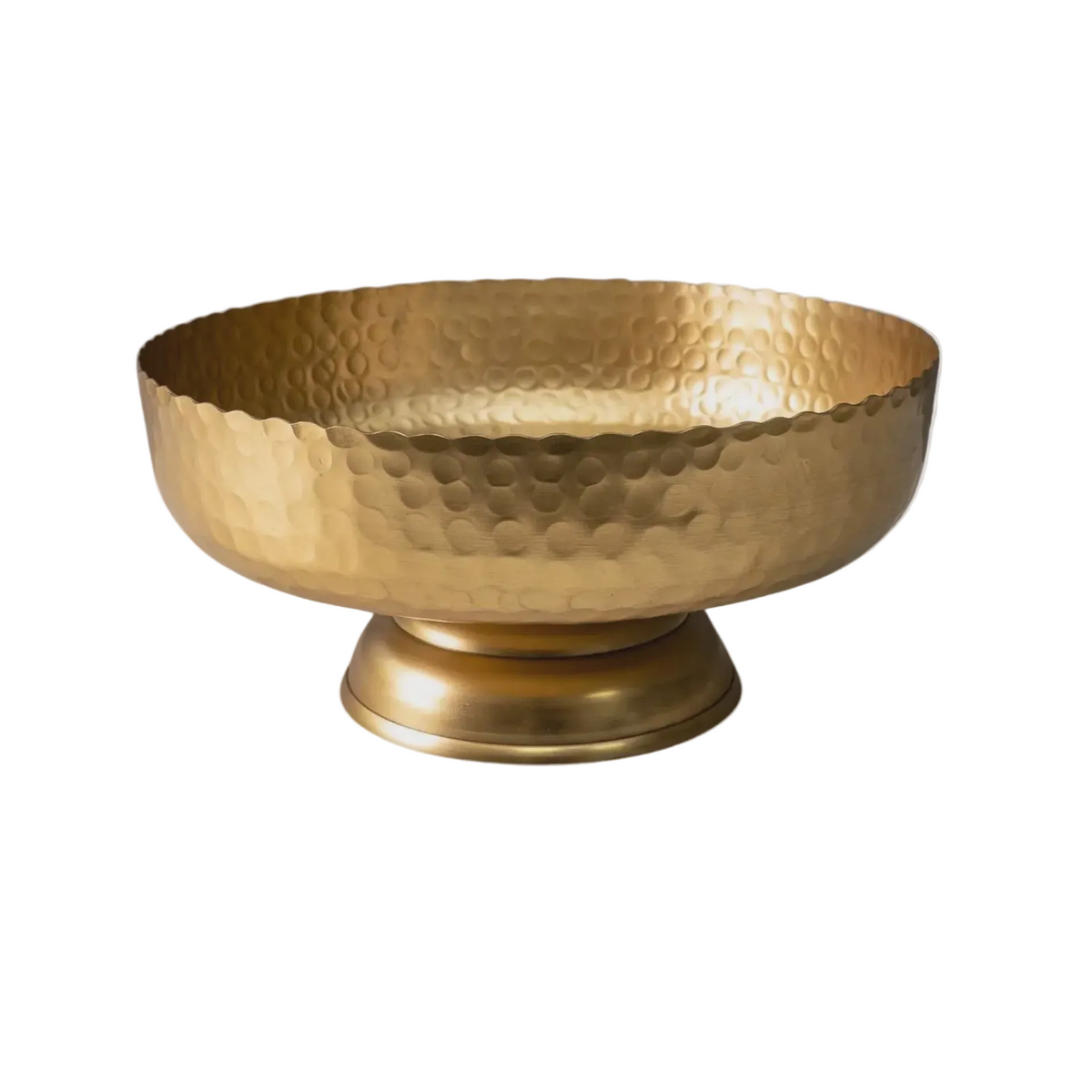Pedestal Gold Hammered Bowl