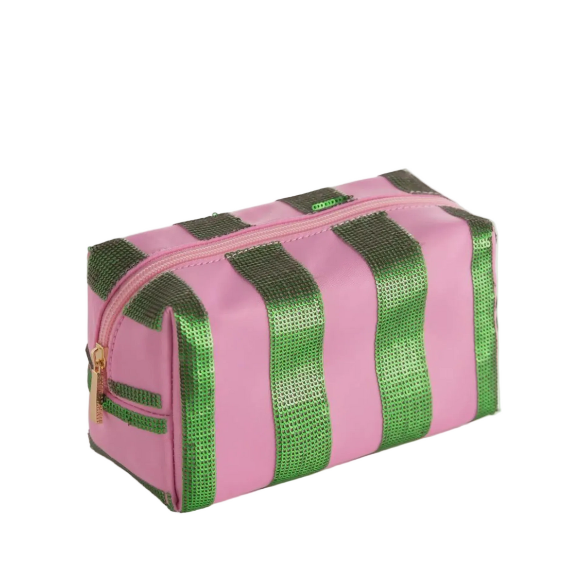 Cara Striped Pouch | Pink + Green