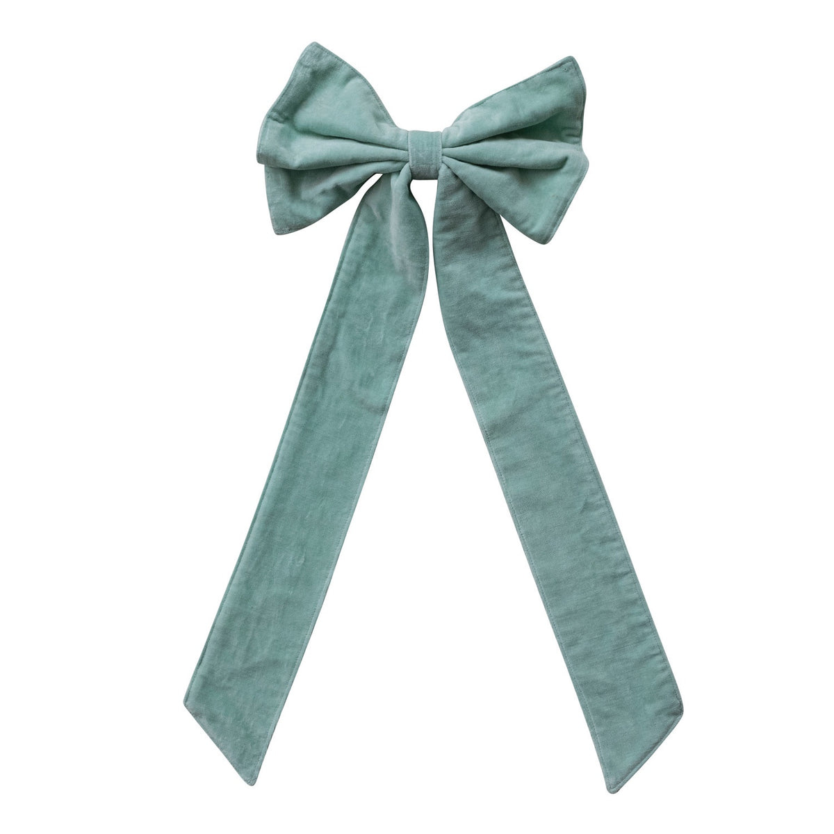 Cotton Velvet Clip-On Bow – Mint
