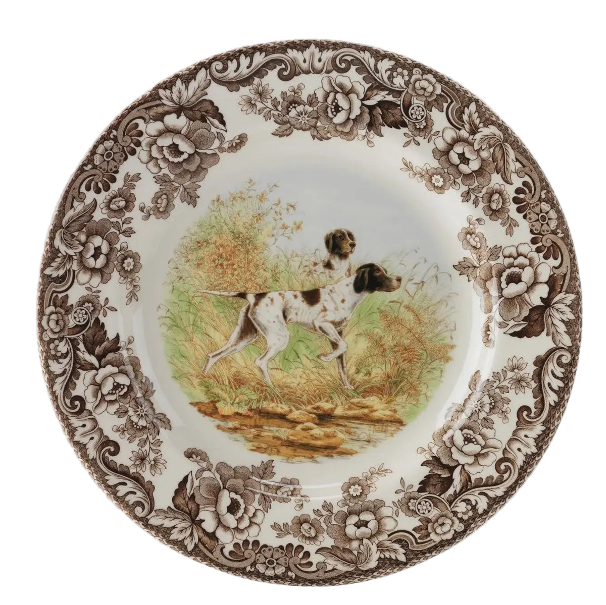 Spode Woodland Dinner Plate 10.5" (Flat Coated Pointer)