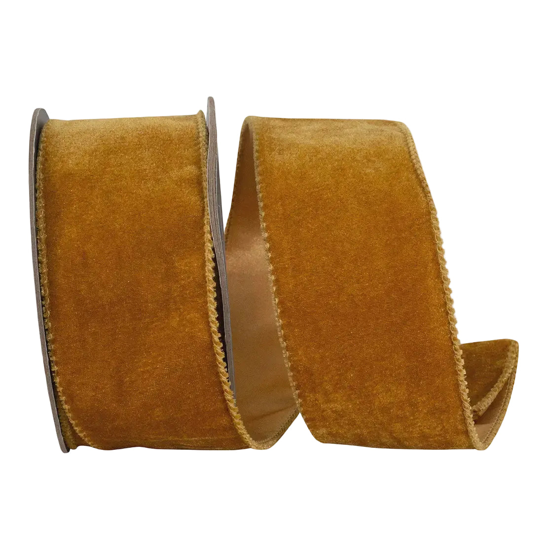 Luxe Plush Velvet Wired Edge Ribbon – Caramel | 2.5"