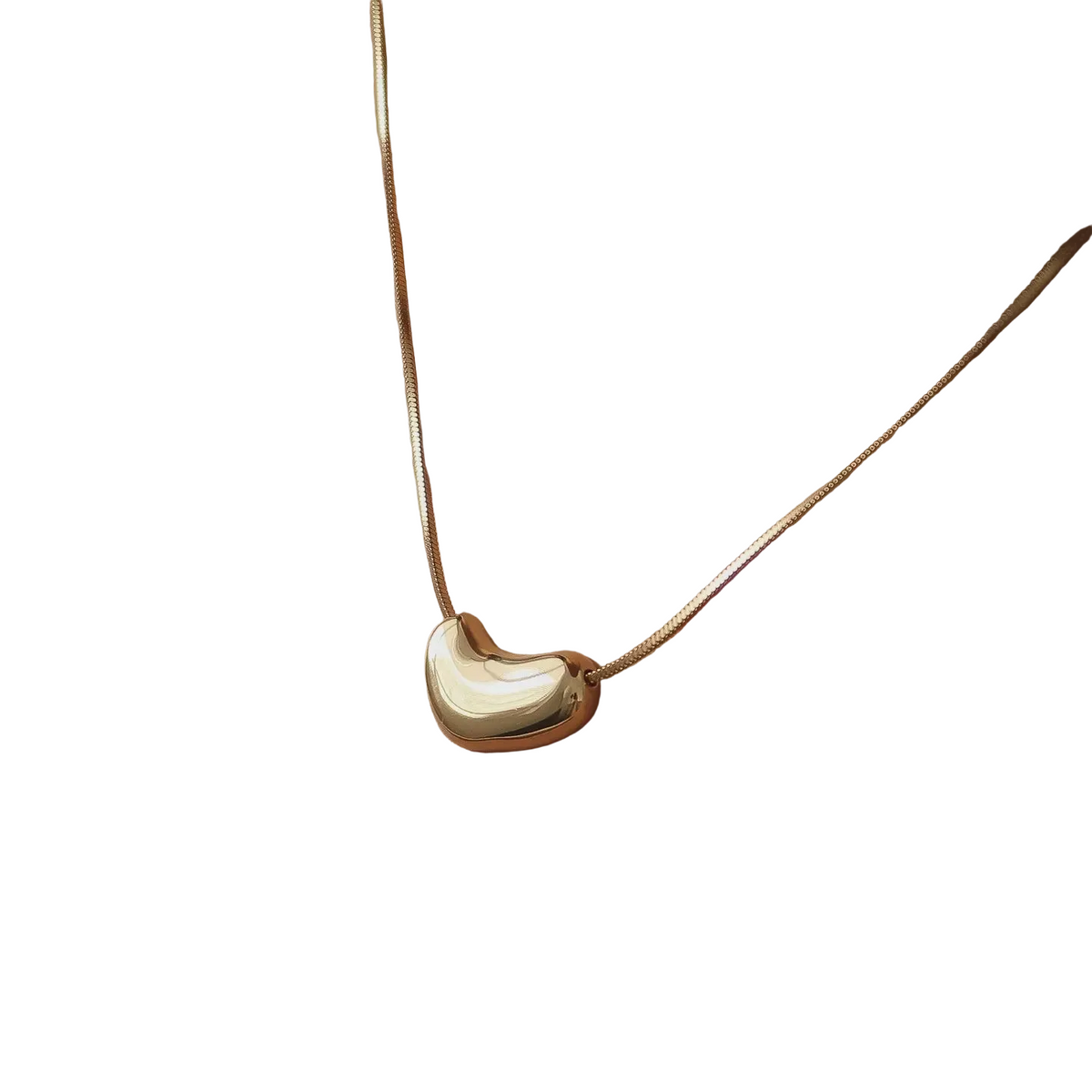 Louis 18K Gold Non-Tarnish Puffy Heart Necklace