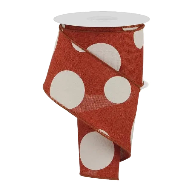 2.5" x 10 Yard Large Multi Dots Wired Ribbon