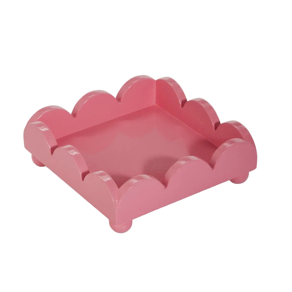 6" Bubblegum Scalloped Napkin Holder