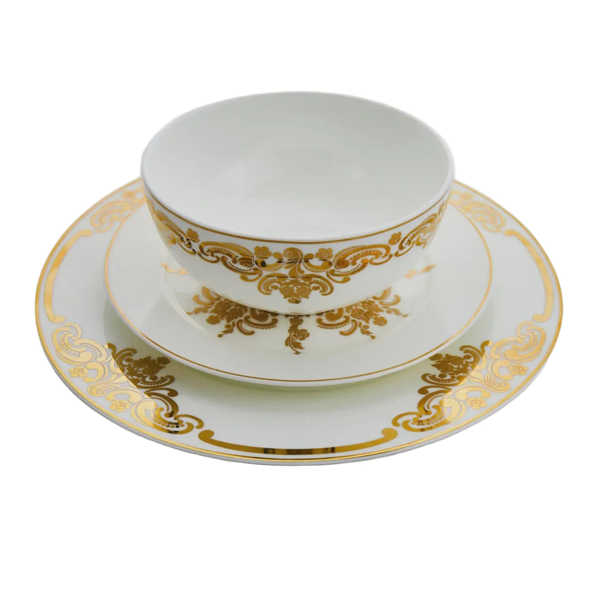 Baroque Gold Rim Dinnerware Set