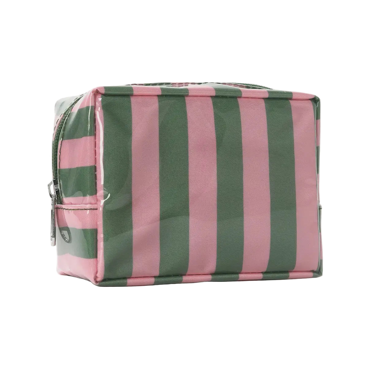 Colorful Stripe Mini Makeup Storage Bag – Green & Pink
