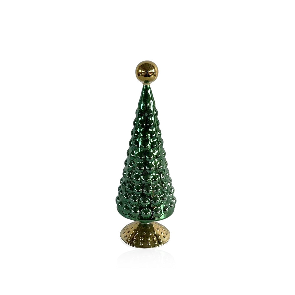 12" Green & Gold Decorative Tree