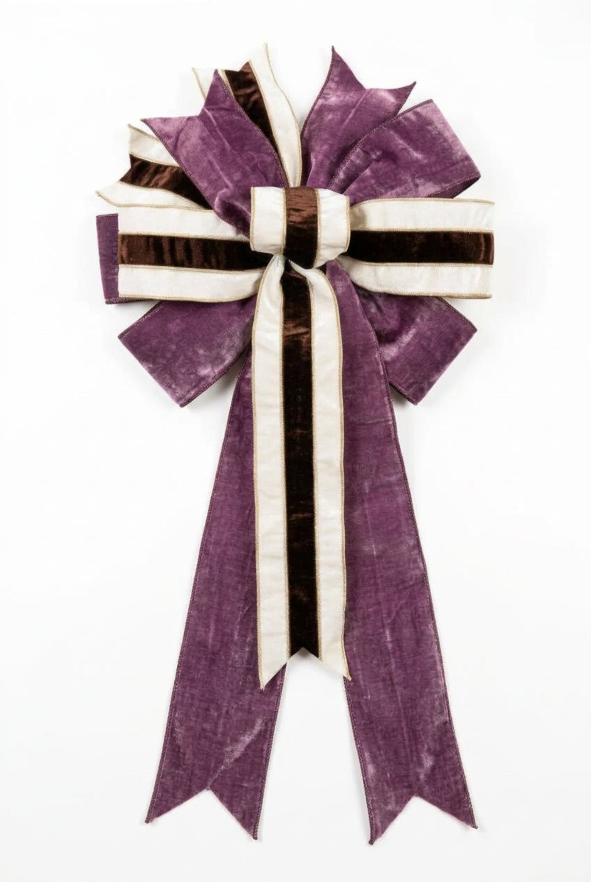 Skinny Tree Purple & Brown Bow Approx 20" Long x 17" Wide
