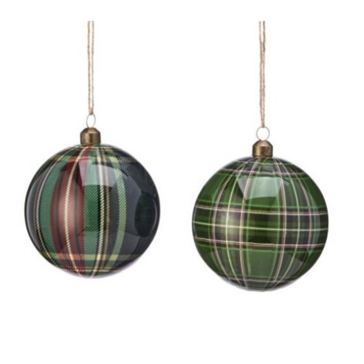 4" Gentleman’s Plaid Ball Ornament - 2 Colors