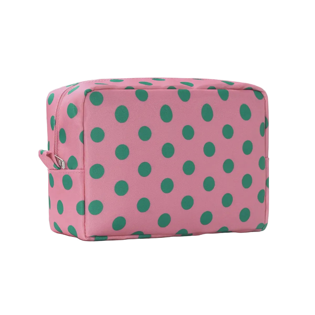 Polka Dot Cosmetic Bag Makeup Pouch – Pink & Green