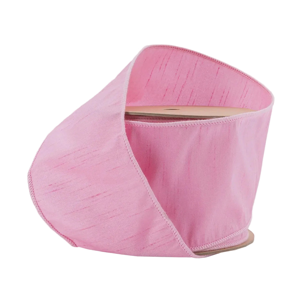 4" Pink Wired Dupioni Ribbon – 10 Yard Roll