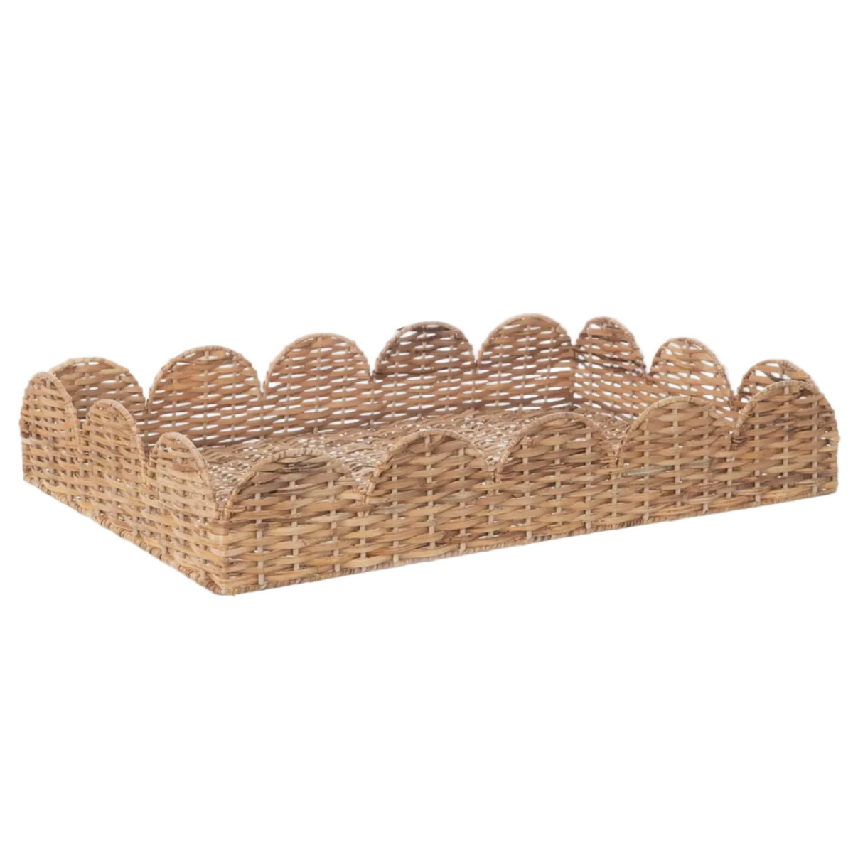 Scalloped Wicker Tray
