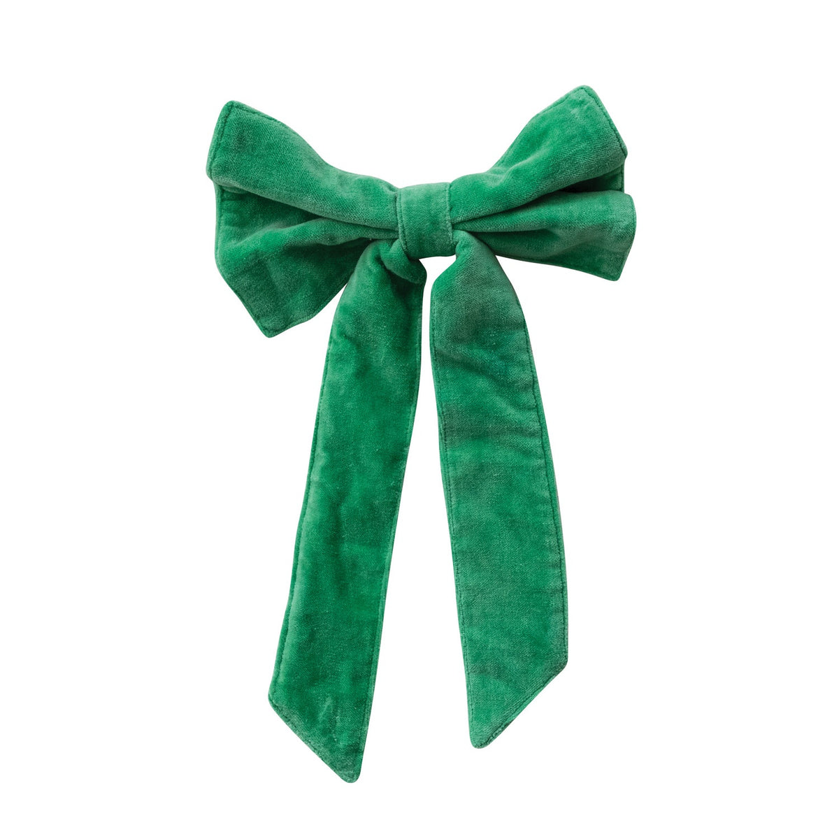 Small Cotton Velvet Clip-On Bow – Kelly Green