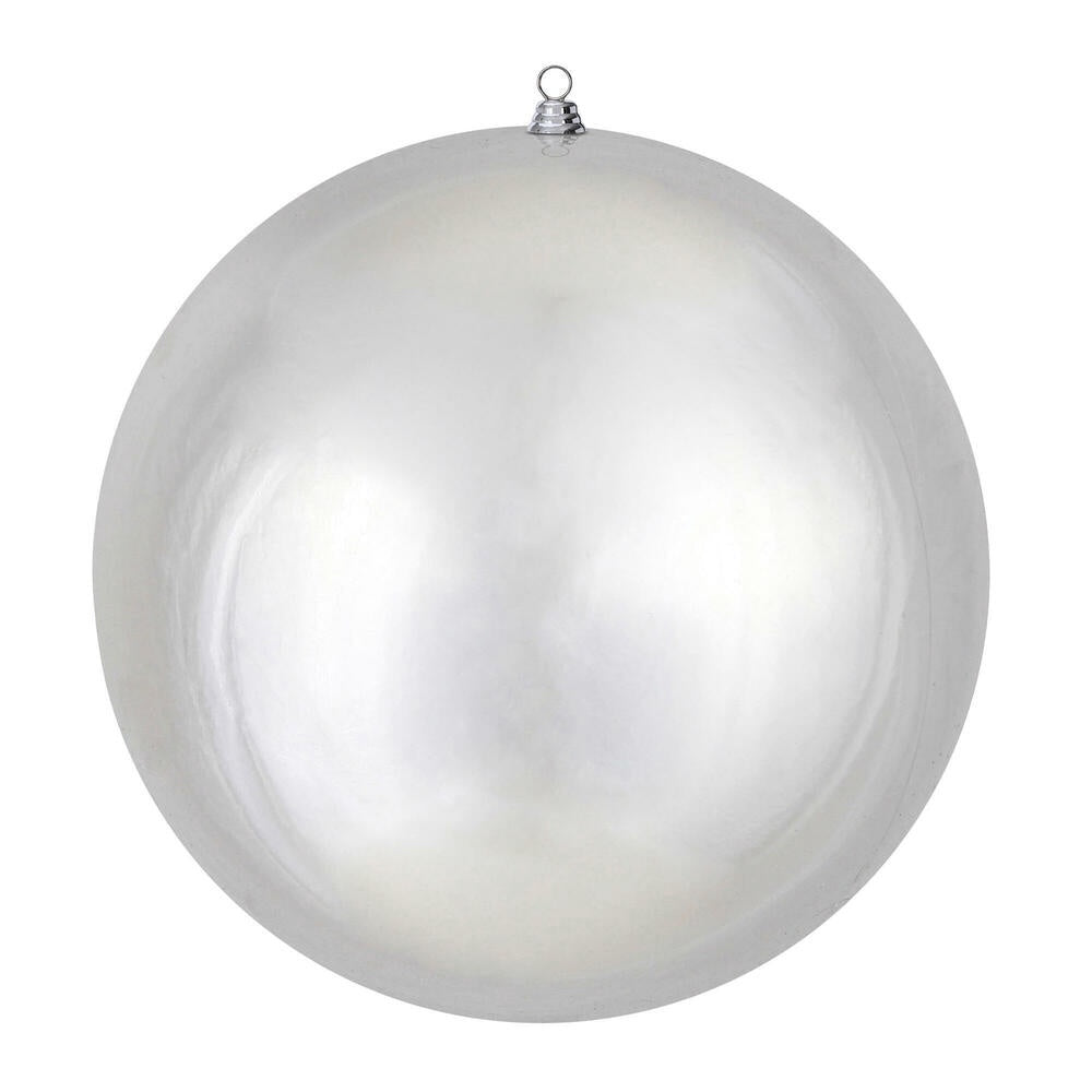 24" Giant Shiny Silver Ball Christmas Ornament, UV Resistant