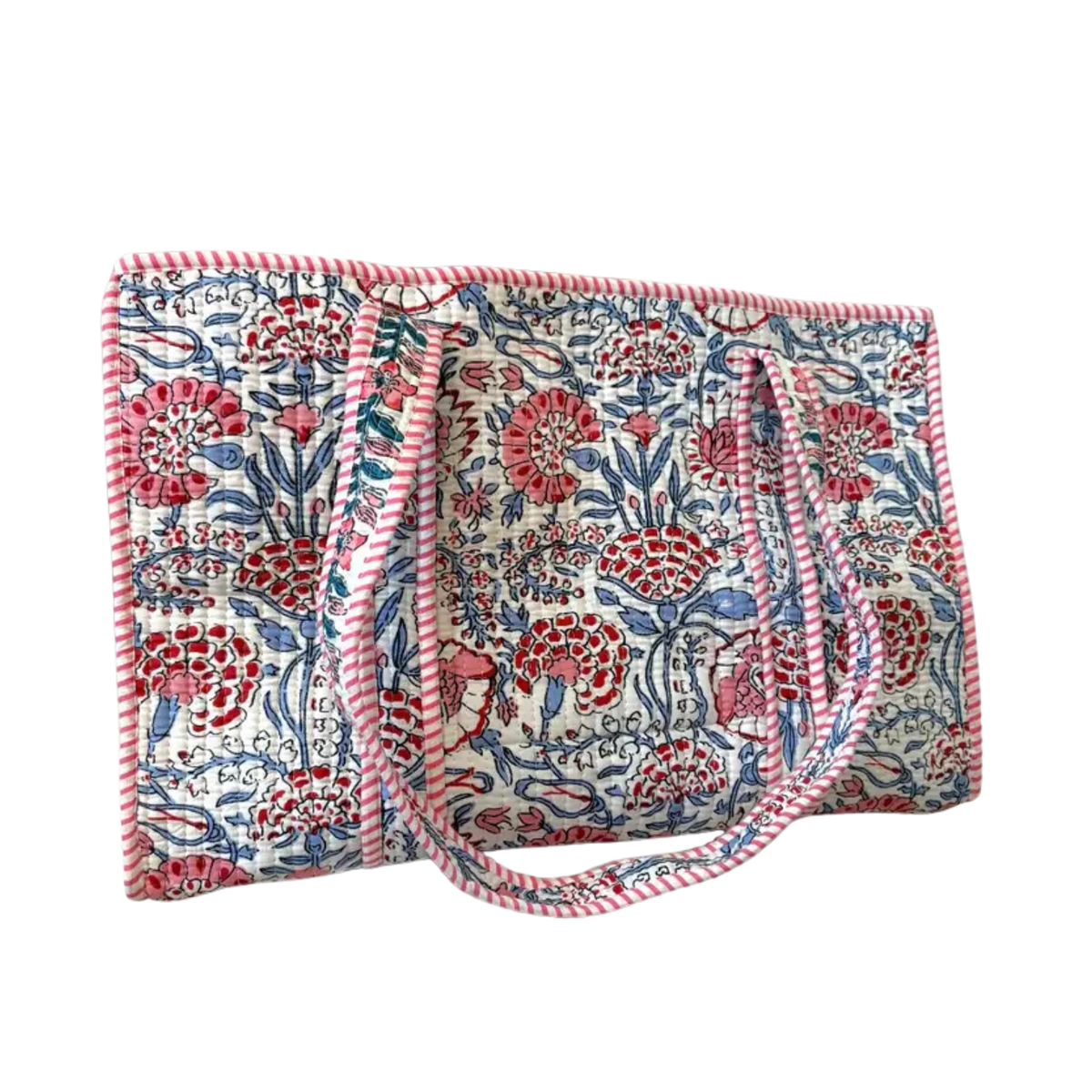 Millie Blue & Pink Floral Tote Bag