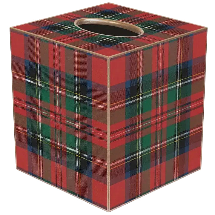 Red Tartan Plaid Tissue Box Cover