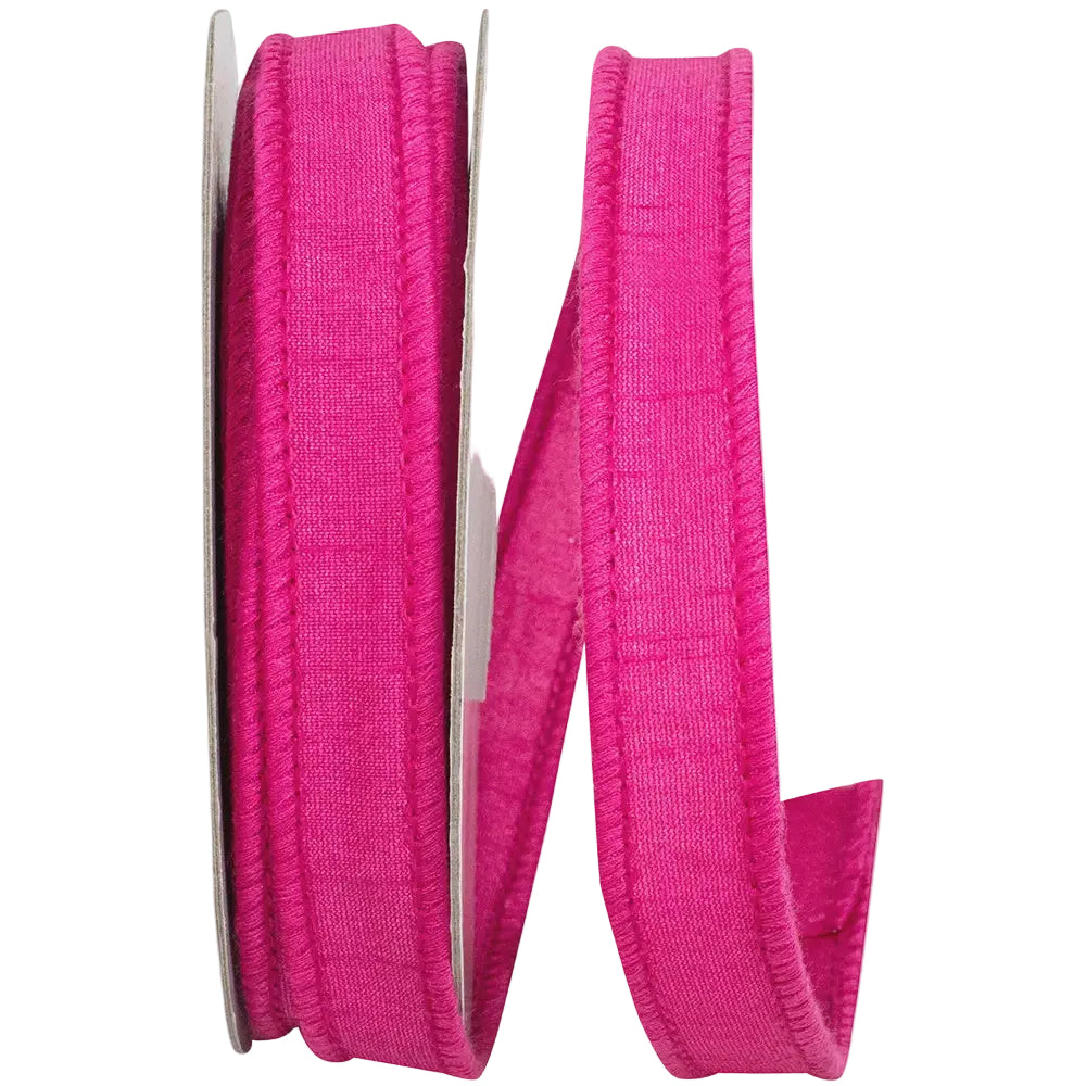 1" x 10 Yard Hot Pink Dupioni Wired Ribbon