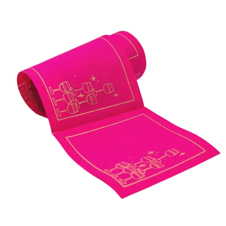 Blush Bubbles Disposable Cotton Cocktail Napkin Roll