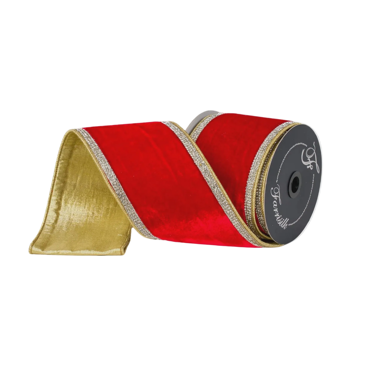 4" Red Winter Diamonds Ribbon | 5 Yards