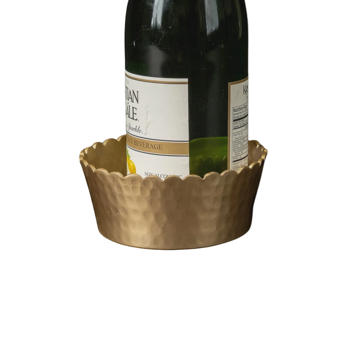 Gold Hammered Bottle Stand - 6"