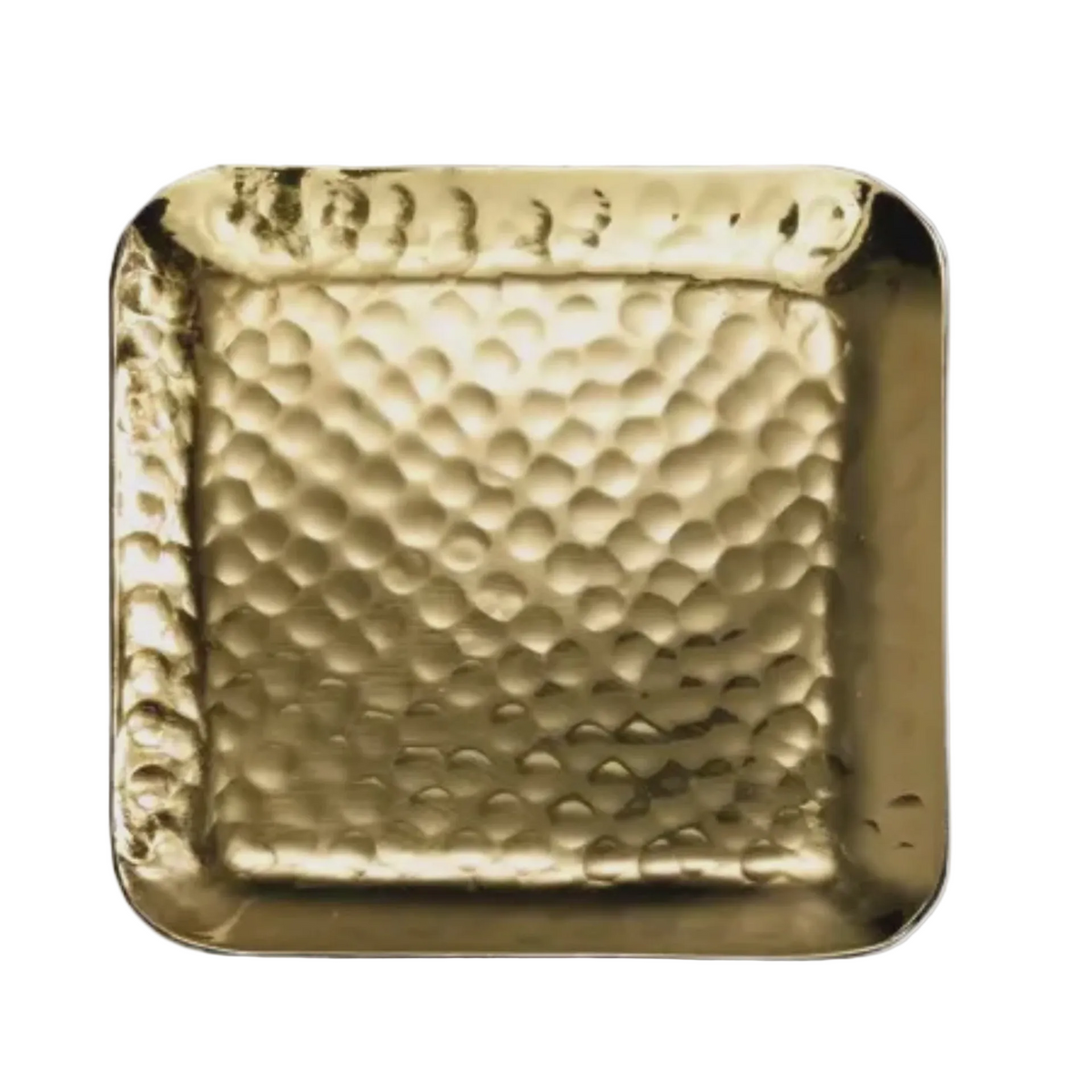 Gold Hammered Tray, Small 6" x 6"