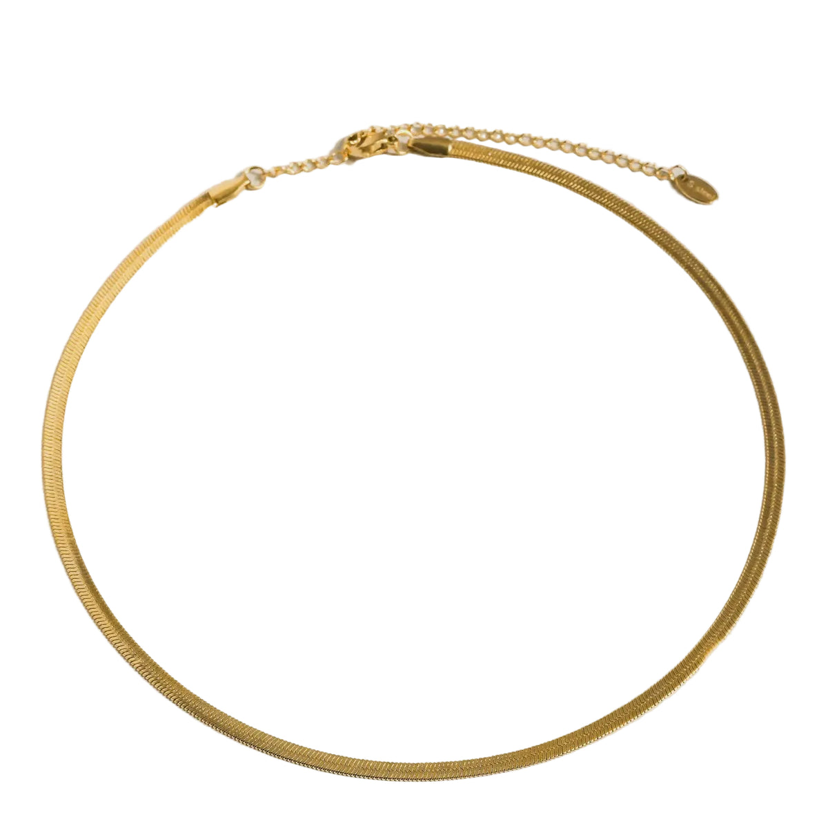 18K Gold Non-Tarnish Flat Snake Chain Bracelet