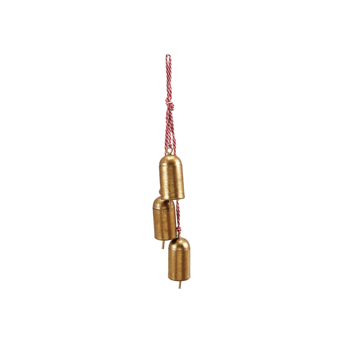Hanging Metal Bells with Red & White Cord