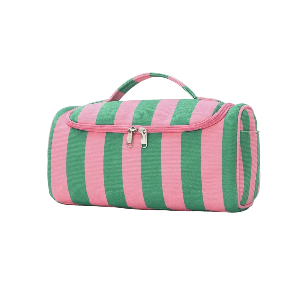 Striped Hair Tool Storage Bag – Pink & Green