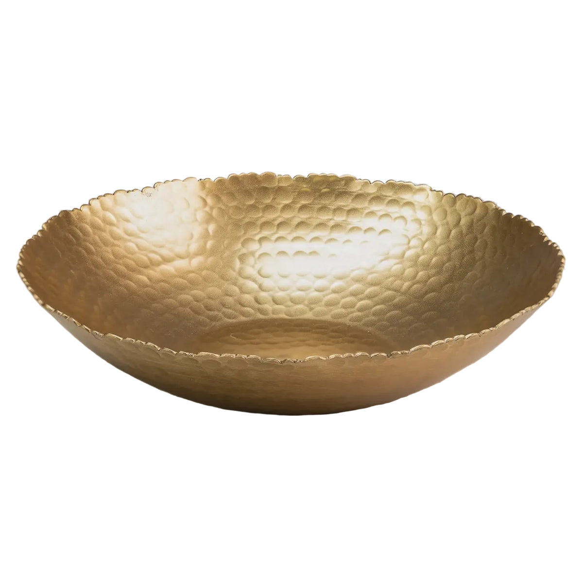 Gold Hammered Round Bowl with Torn Edges