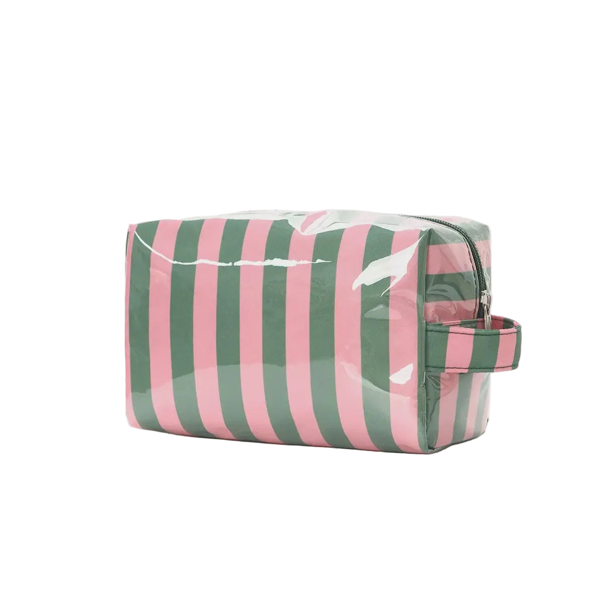 Stripe Cosmetic Pouch – Green & Pink