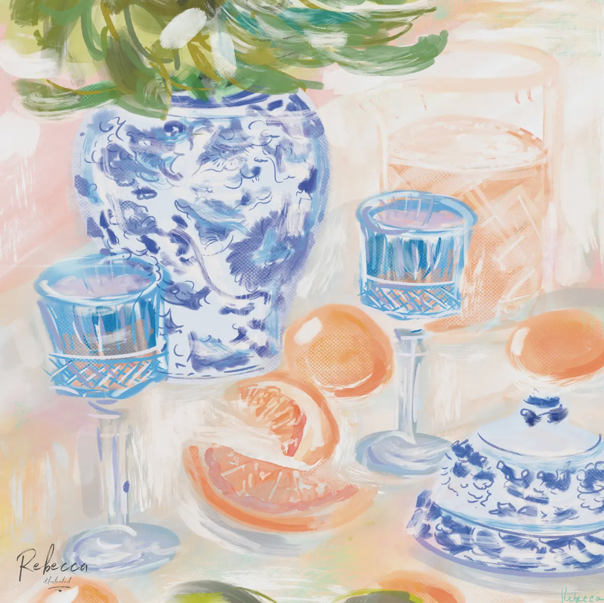 Chinoiserie & Citrus-Mahjong Mat