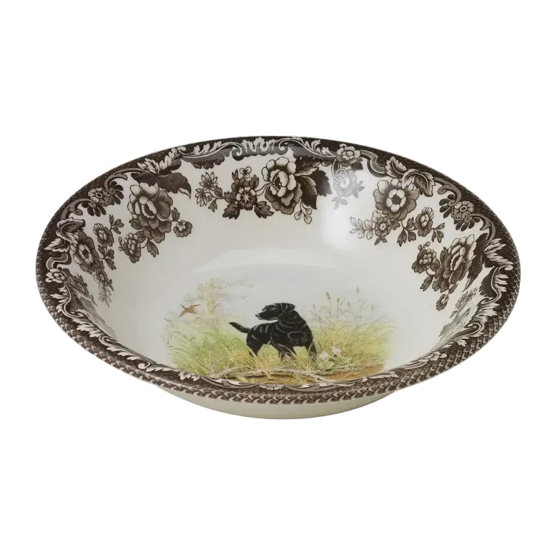 Spode Woodland Ascot Cereal Bowl – 8" (Black Labrador Retriever)