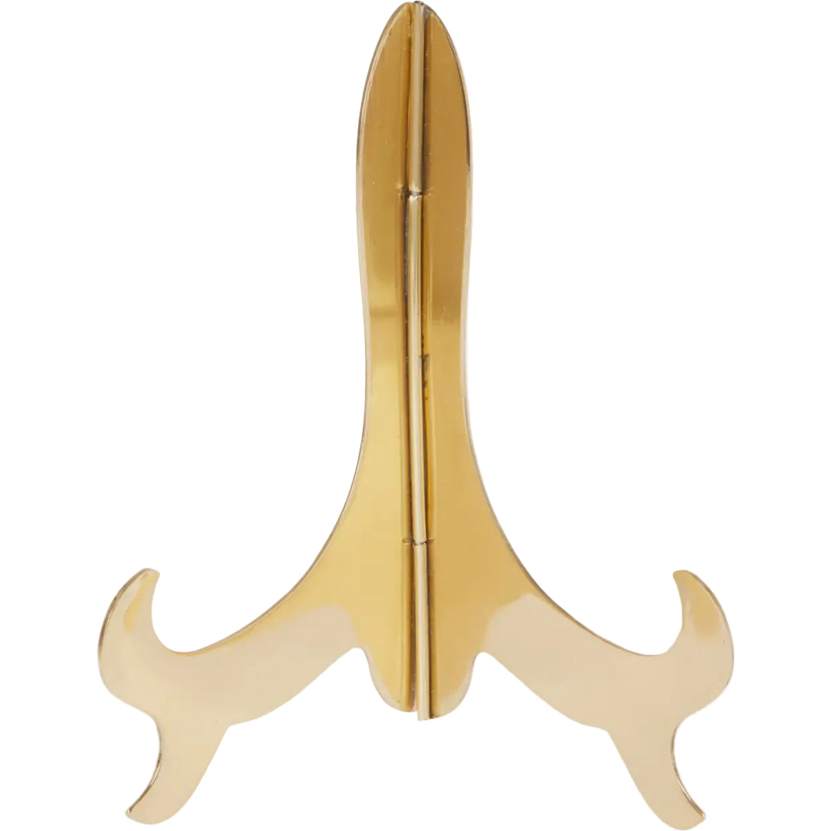 Hinged Brass Plate Stand, 7" H X 6" W X 4.25" D