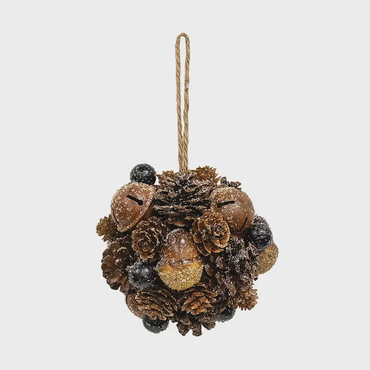 Frosted Deer Run Hanging Ball, 5"