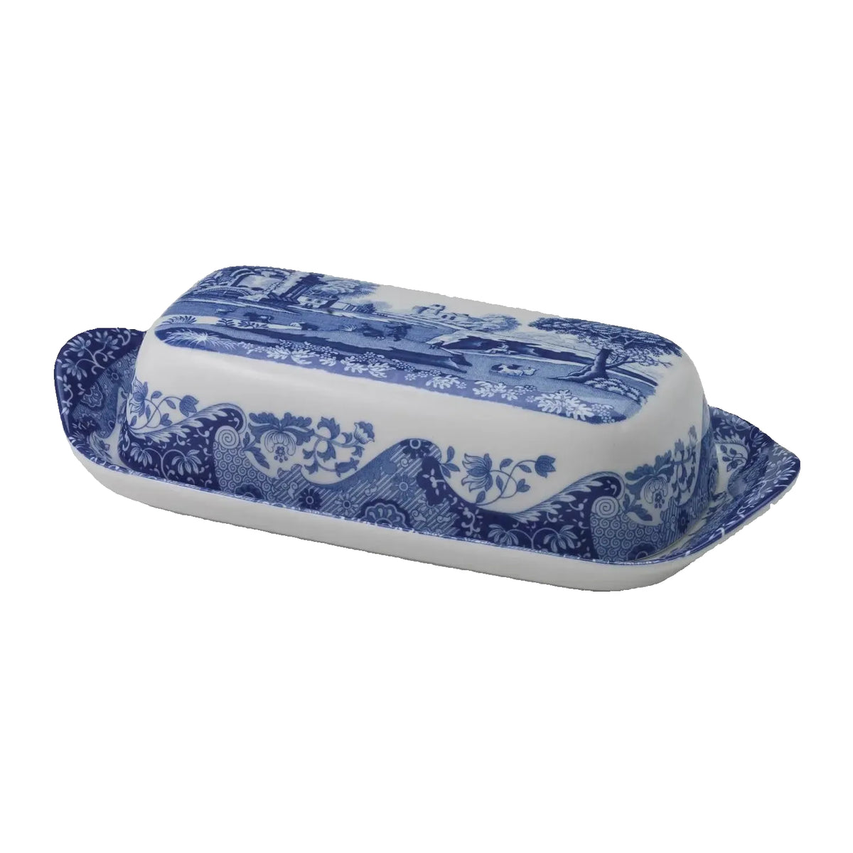 Spode Blue Italian Covered Butter Dish