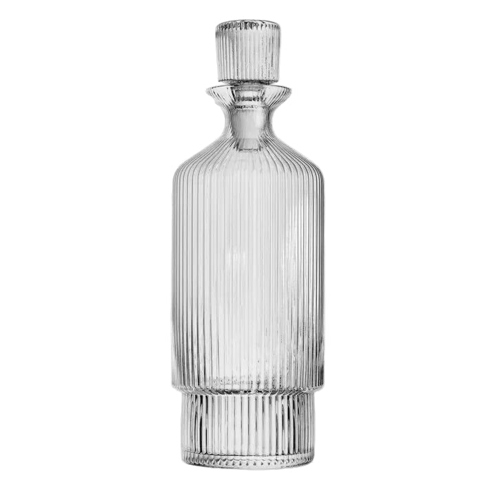 Sullivan Street Clear Fluted Glass Decanter with Stopper