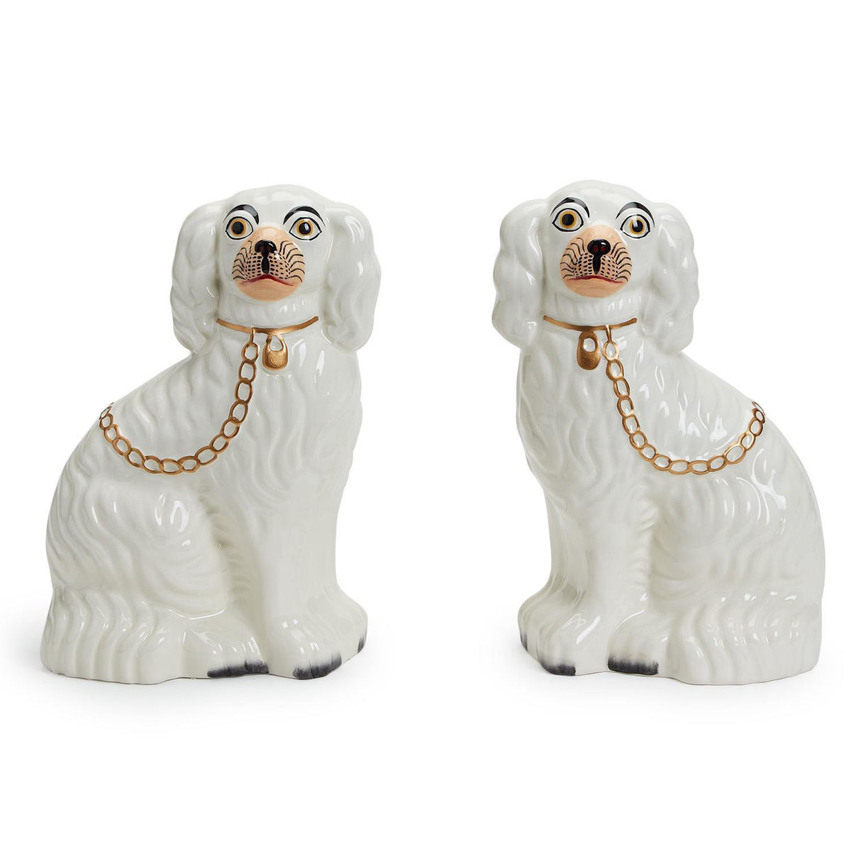 White Staffordshire Dog Statues- 2 Options