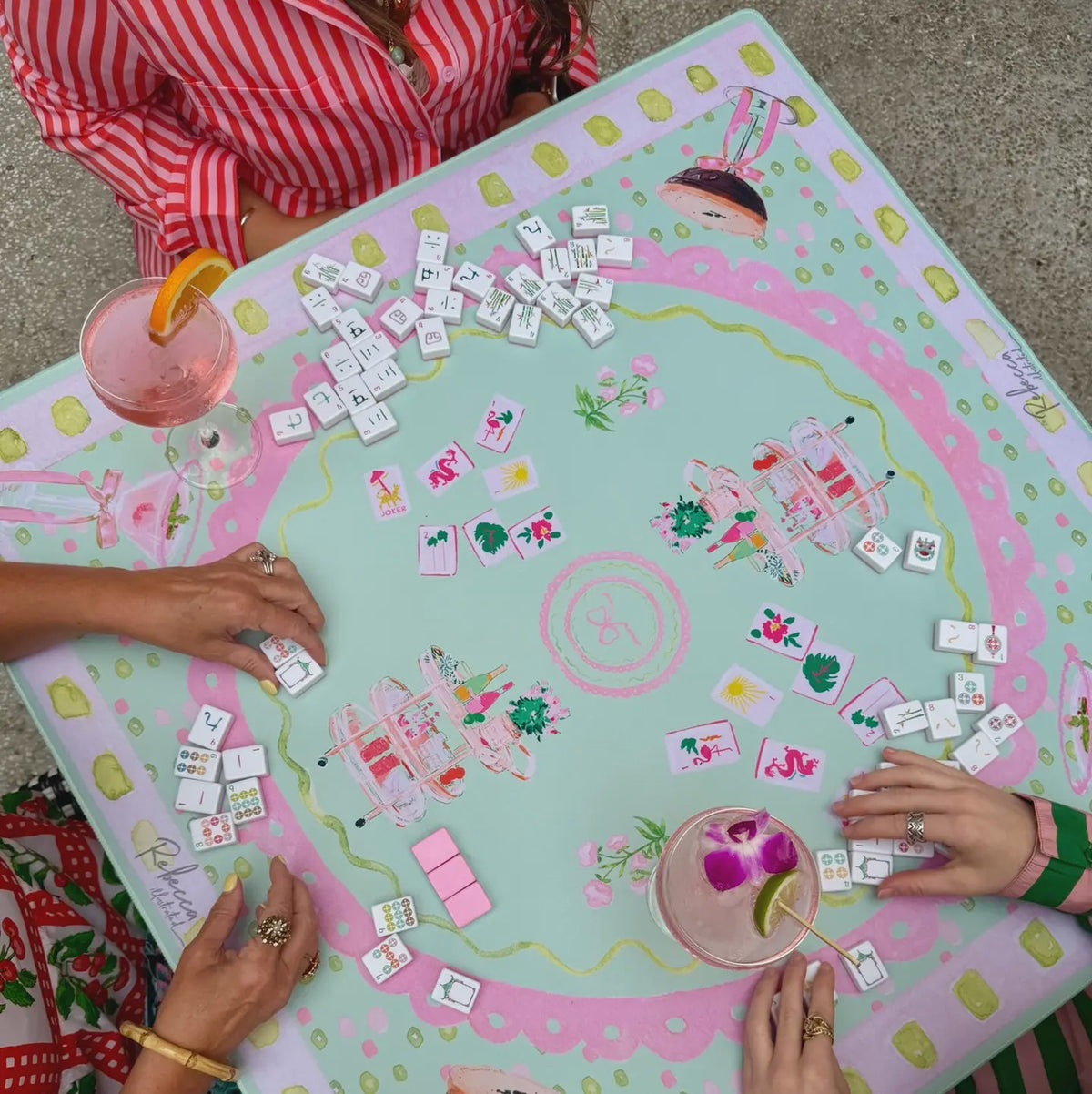 Girly Bar Cart-Mahjong Mat
