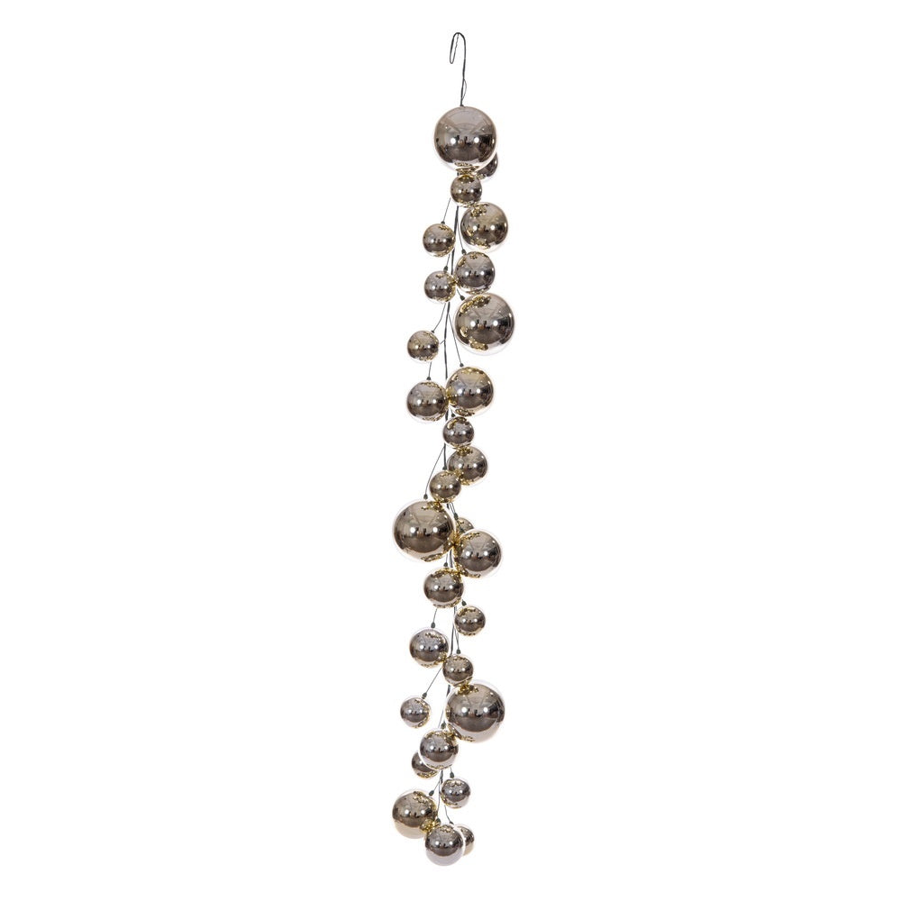 6' Champagne Shiny Ball Branch Garland - Large Ornament
