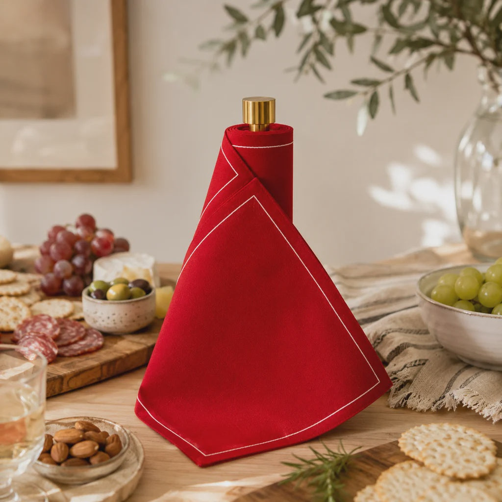 The Red Carpet Disposable Cotton Lunch Napkin Roll