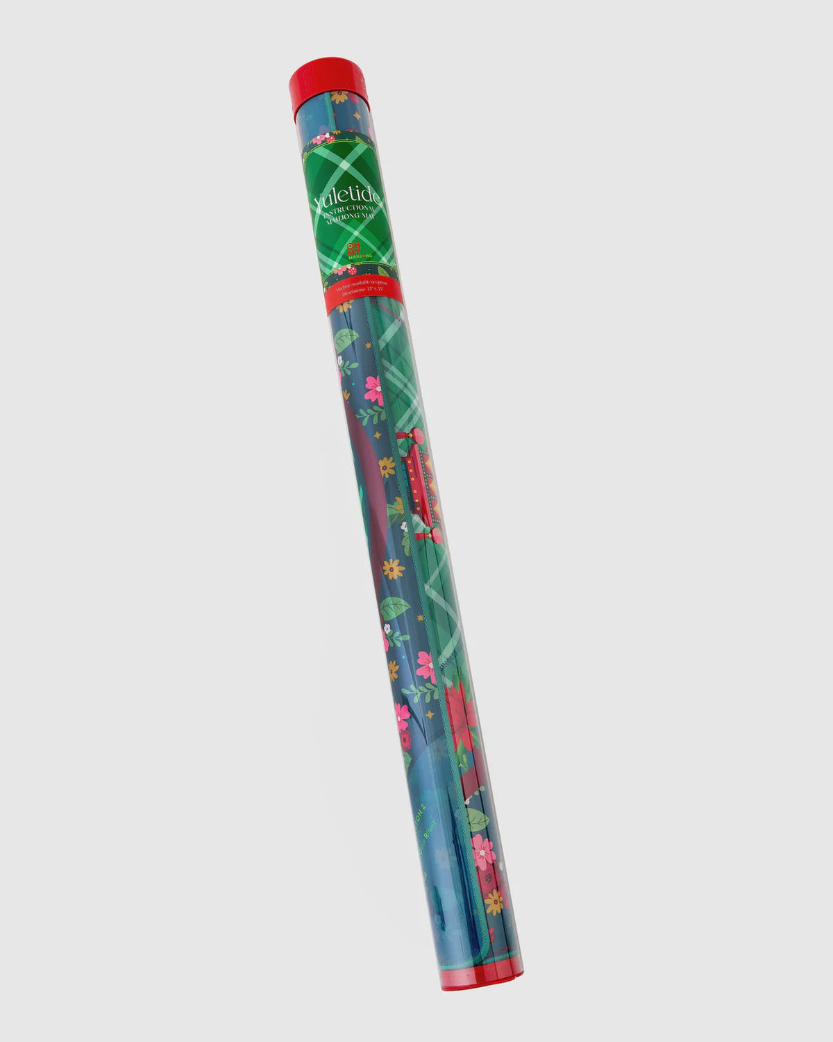 Yuletide Mahjong Mat with Storage Tube