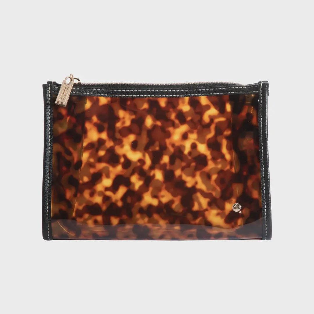 Miami Clearly Tortoise Medium Zip Cosmetic