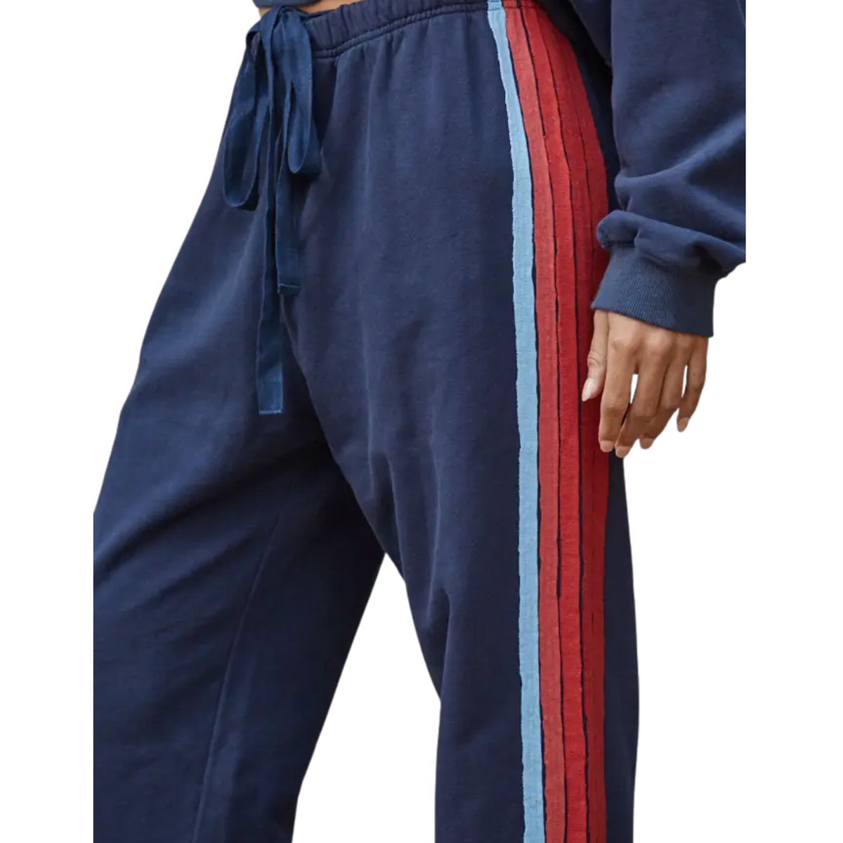 Multi Stripe Knit Cotton Jogger Pants