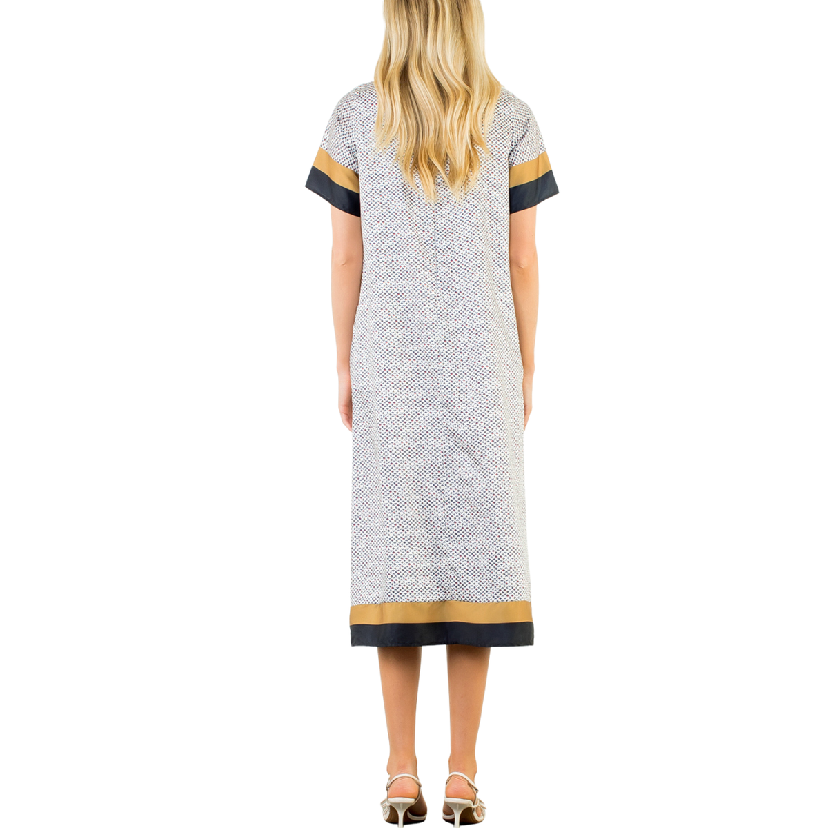 Geo Border Midi Dress