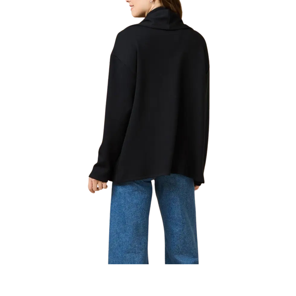Dreamtech Exaggerated Collar Cardigan – Black